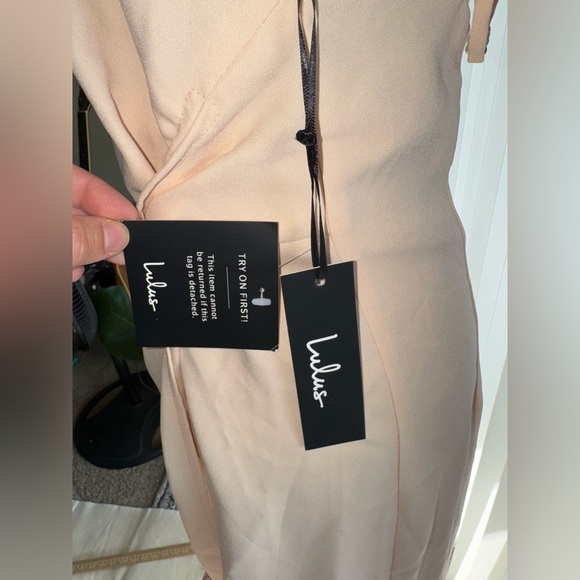 NWT Lulus Beige Dress Women’s size Small Midi style - Picture 12 of 16